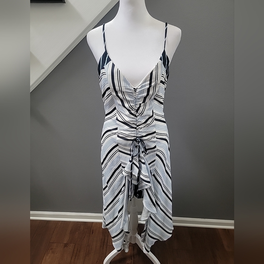 Adelyn Rae Midi Dress Size S Stripes Adjustable Straps Vacation Date Night